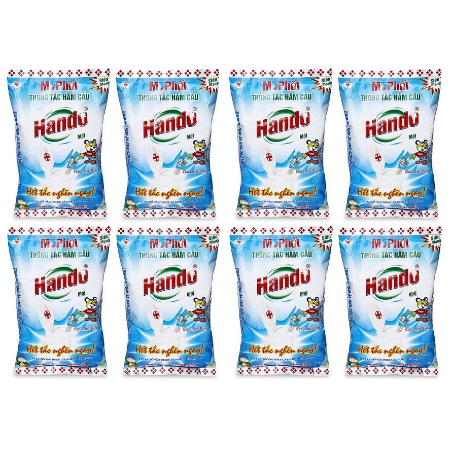 Bộ 8 gói bột thông tắc hầm cầu M. phốt 300g Hando