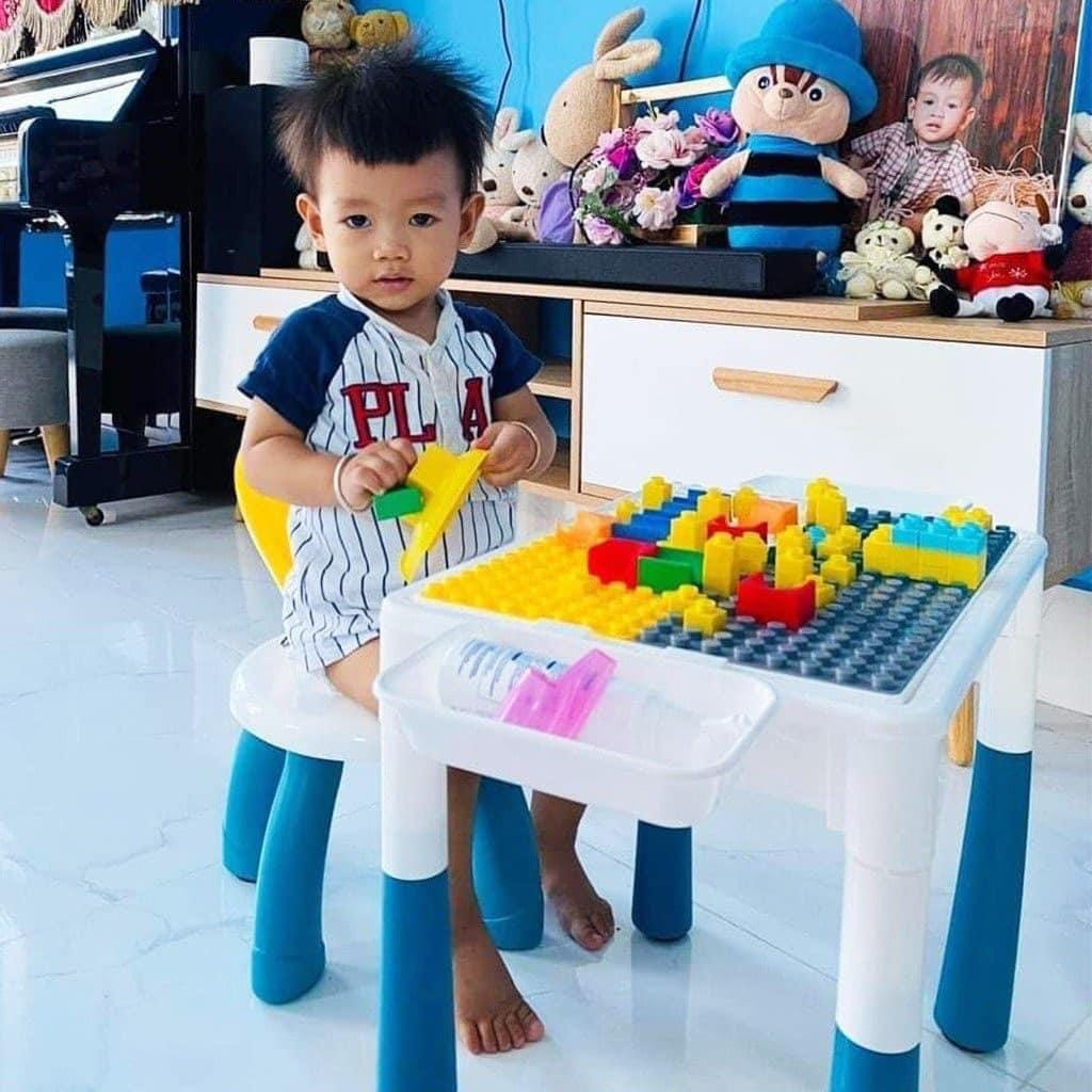 Bàn Lắp Ráp Đồ Chơi Xếp Hình Lego 110 Chi Tiết, Có Ngăn Dựng Đồ Và Ghế Ngồi Đa Năng