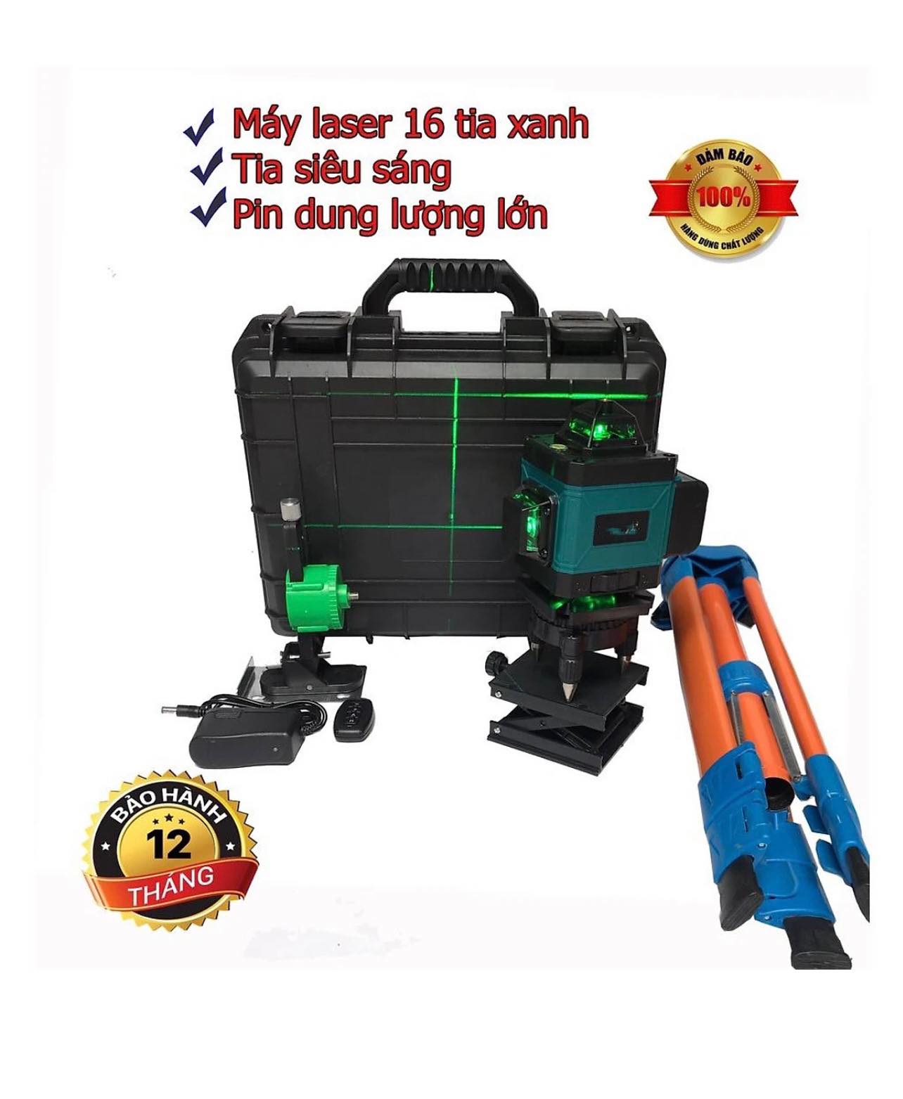 Máy bắn cốt laze MKT 16 tia xanh, máy cân bằng laser. Nhật bản kèm đủ phụ kiện