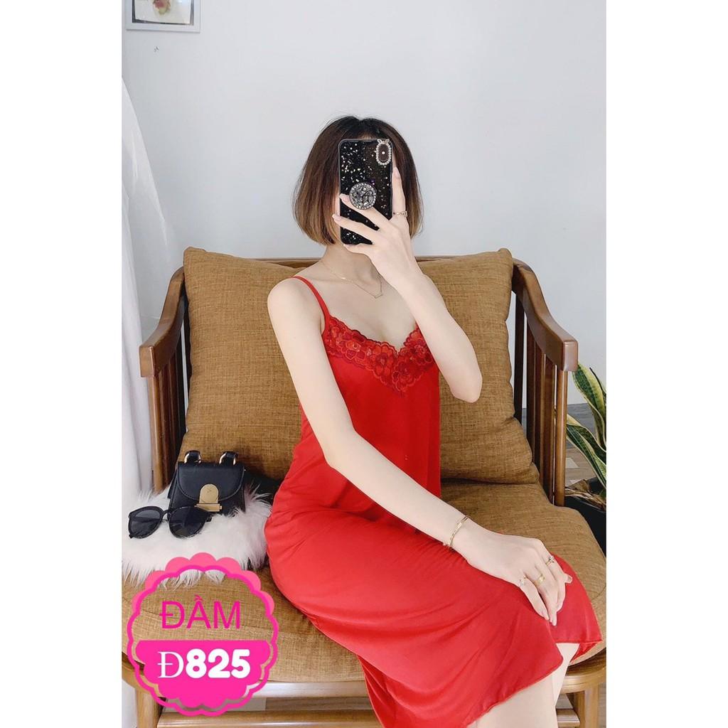 Đầm thun nữ [ +ĐƯỢC ĐỔI TRẢ + Tặng kèm vòng tay ] đầm ngủ dây thun lạnh co dãn , free size 42KG -