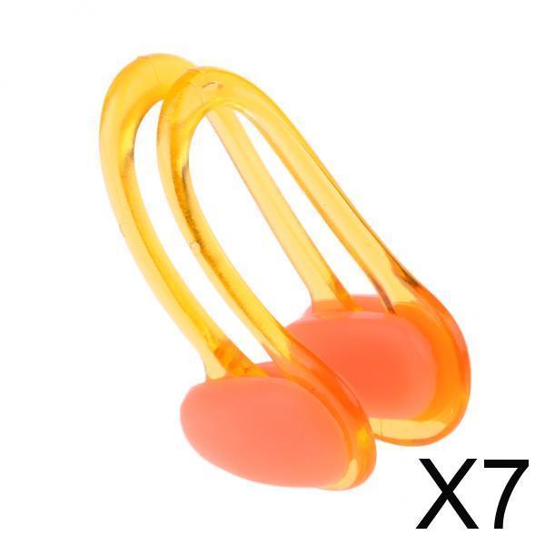 7xMen Women Soft Silicone Swim Swimming Nose Clip with Storage Case Orange