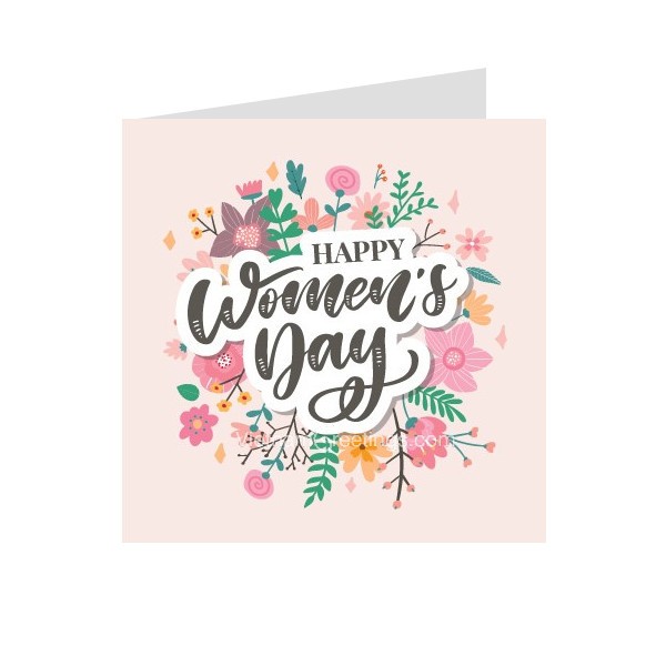 Combo 4c Thiệp ngày phụ nữ 8.3 và 20.10 Women's day - Thiệp Grey 9x9cm kèm phong bì