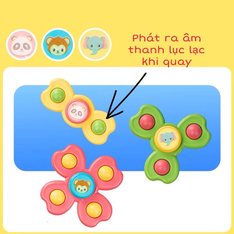 Đồ chơi con quay spinner vui nhộn, con quay spinner gồm 3 chi tiết hình côn trùng dễ thương
