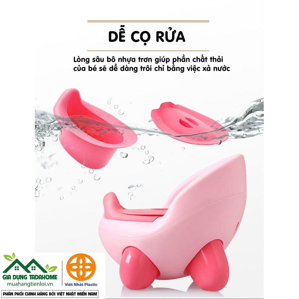 BÔ VỆ SINH TRẺ EM 6 THÁNG ĐẾN 5 TUỔI CHỐNG TRƠN TRƯỢT CÓ CHỖ DỰA - KHAY ĐỰNG TIỆN DỤNG VIỆT NHẬT HOKORI 5458 - TADAHOME