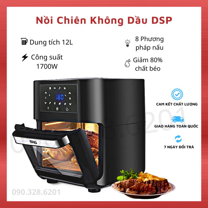 Nồi Chiên Không Dầu Điện Tử DSPP 12l, Nồi Chiên Không Khí Cao Cấp