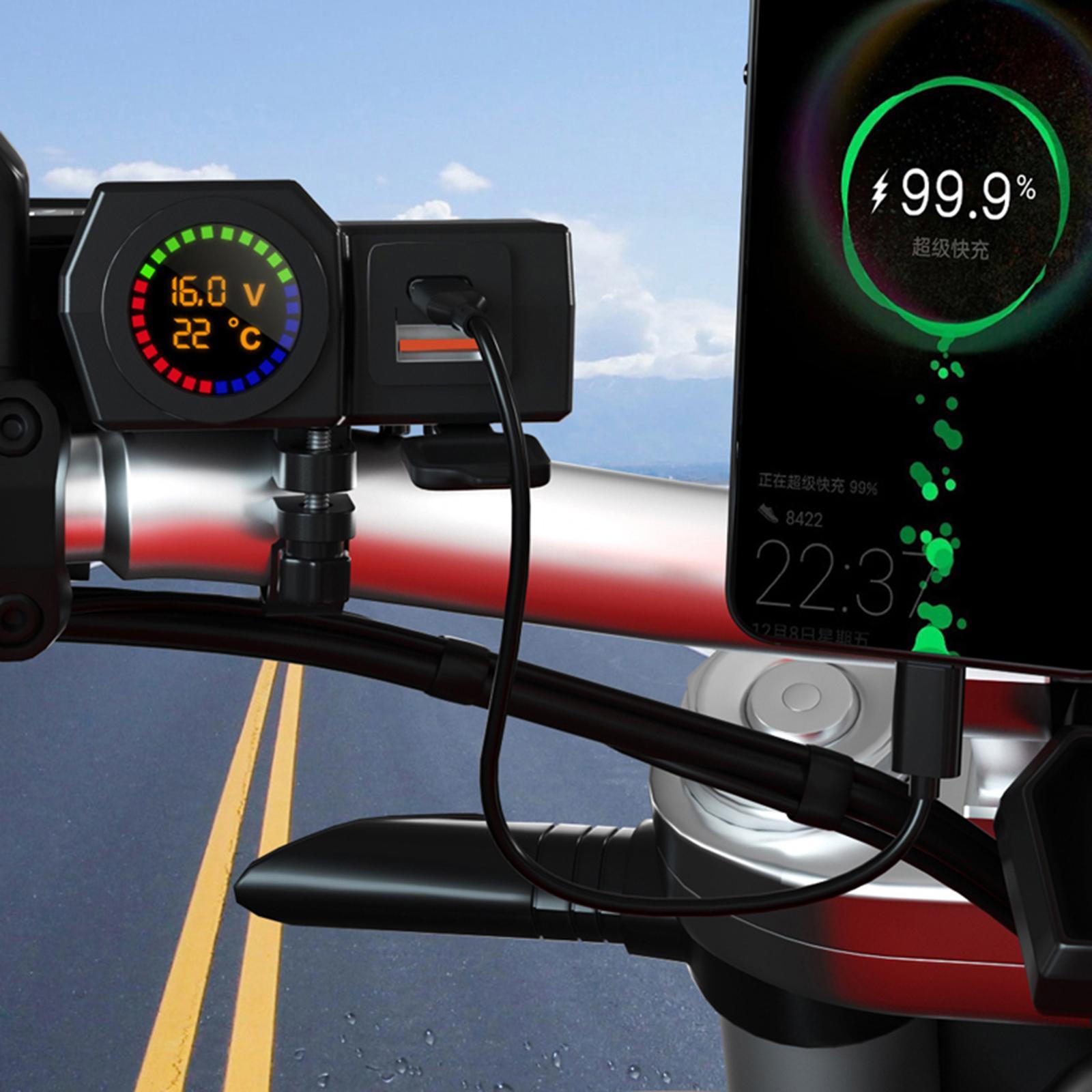 Motorcycle Modified USB Charger QC 3.0 USB Port Fast Charge for Cameras