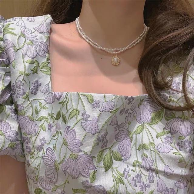 Choker xinh - Vòng cổ hạt bẹt dễ thương