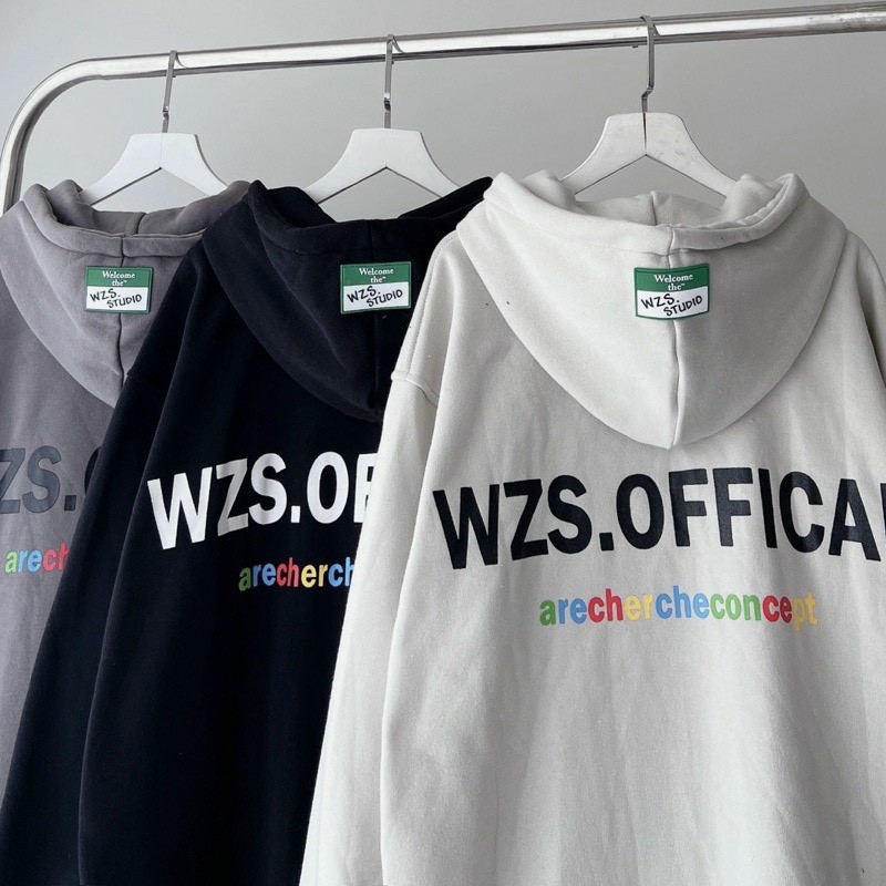 Áo khoác nam nữ Hoodie nỉ trơn Basic in chữ W+2023 form rộng khóa kéo có mũ Ulzzang giá rẻ couple