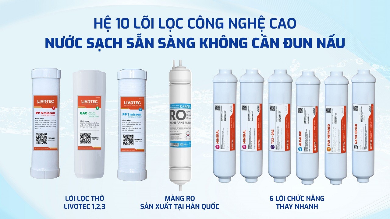 Máy lọc nước nóng nguội Karofi Livotec 615 - Hàng chính hãng