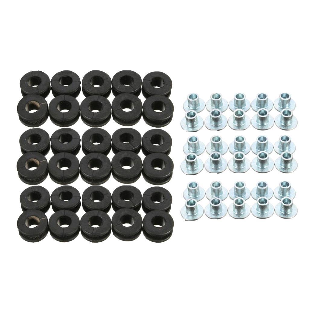30Pcs Motorcycle Rubber Grommets Kit For Fairing Replacement