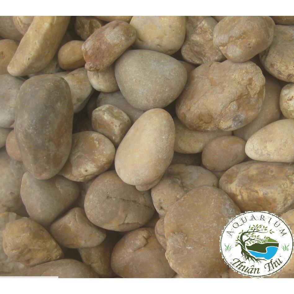 1Kg sỏi cuội - Đá cuội tự nhiên trang trí hồ cá - sân vườn