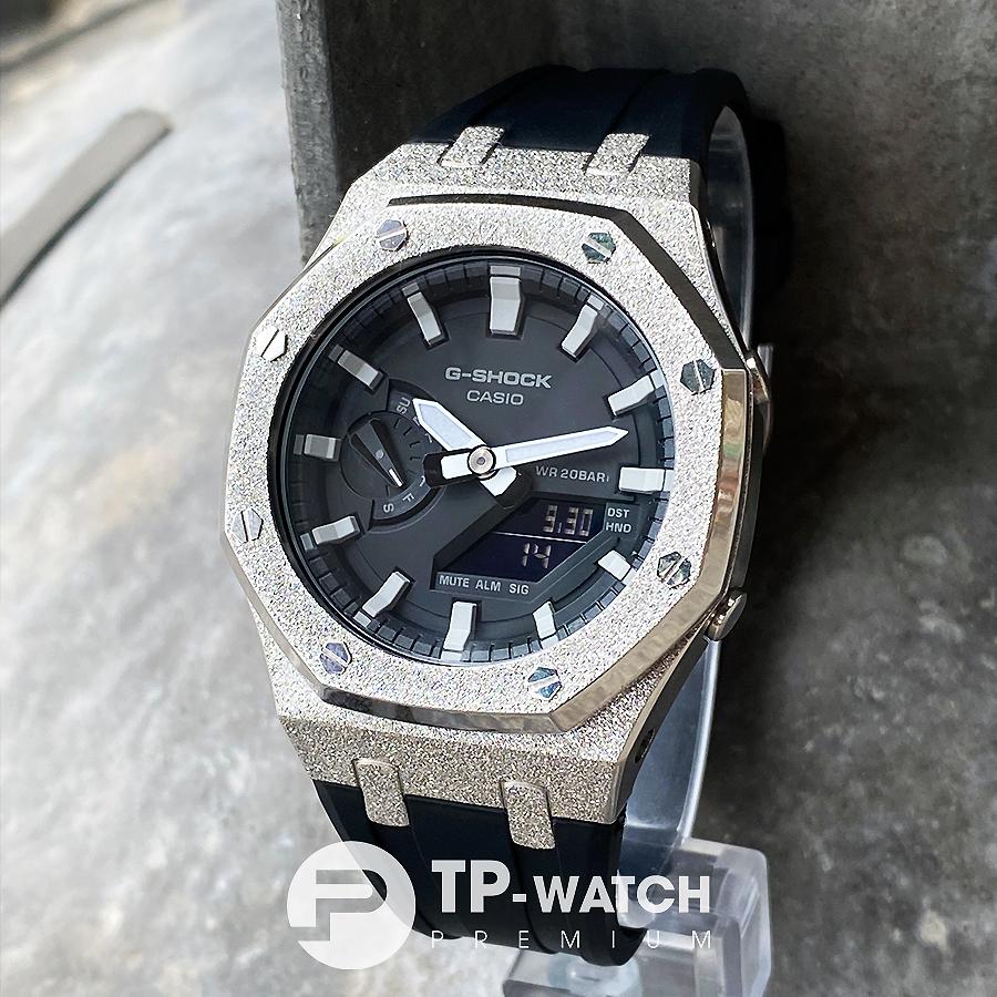 Đồng Hồ Nam Dây Nhựa Casio G-SHOCK GA-2100-1A AP CUSTOM GLITTER SILVER x BLACK ROYAL OAK