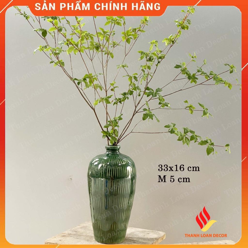 Lọ hoa gốm Bát Tràng cao cấp 33 cm - Bình hoa decor trang trí cỡ to - Men hỏa biến