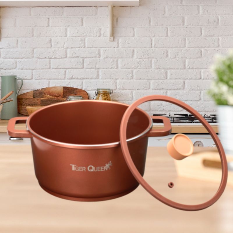 Nồi hầm Ceramic từ tính cao cấp hiệu Tiger Queen CWCB-24CH - Màu nâu chocolate - Chính hãng