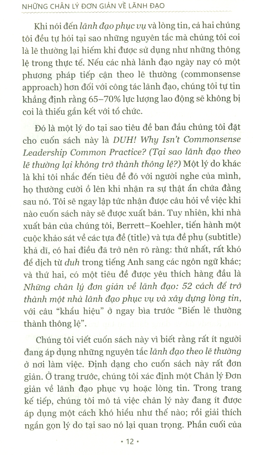 NHỮNG CHÂN LÝ ĐƠN GIẢN VỀ LÃNH ĐẠO - Ken Blanchard & Randy Conley - Mai Chí Trung dịch -