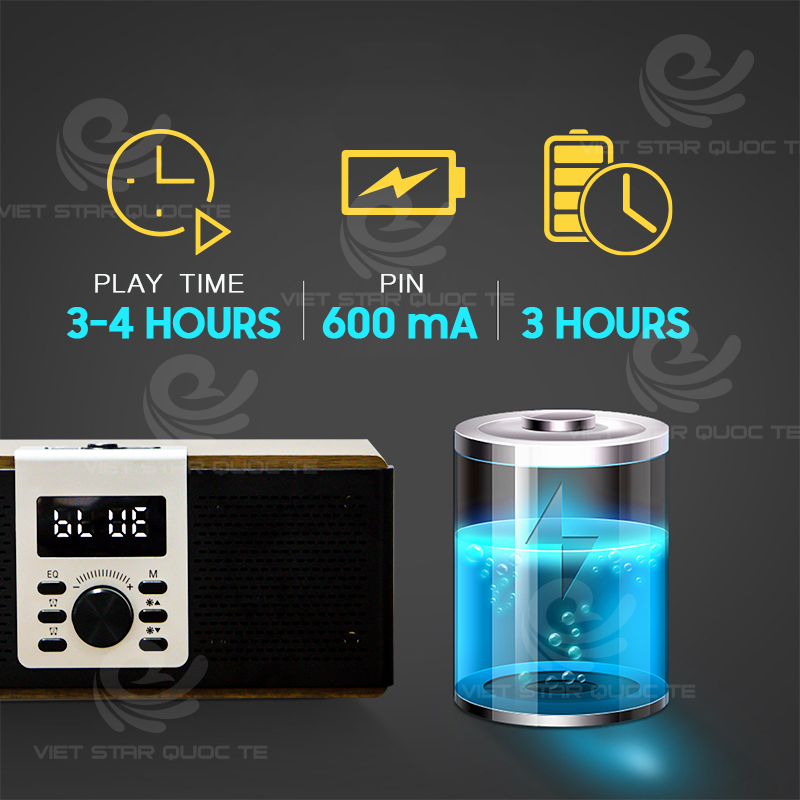 Loa Bluetooth Việt Star Quốc Tế VS3 Âm Thanh Cực Chất - Hàng Chính Hãng