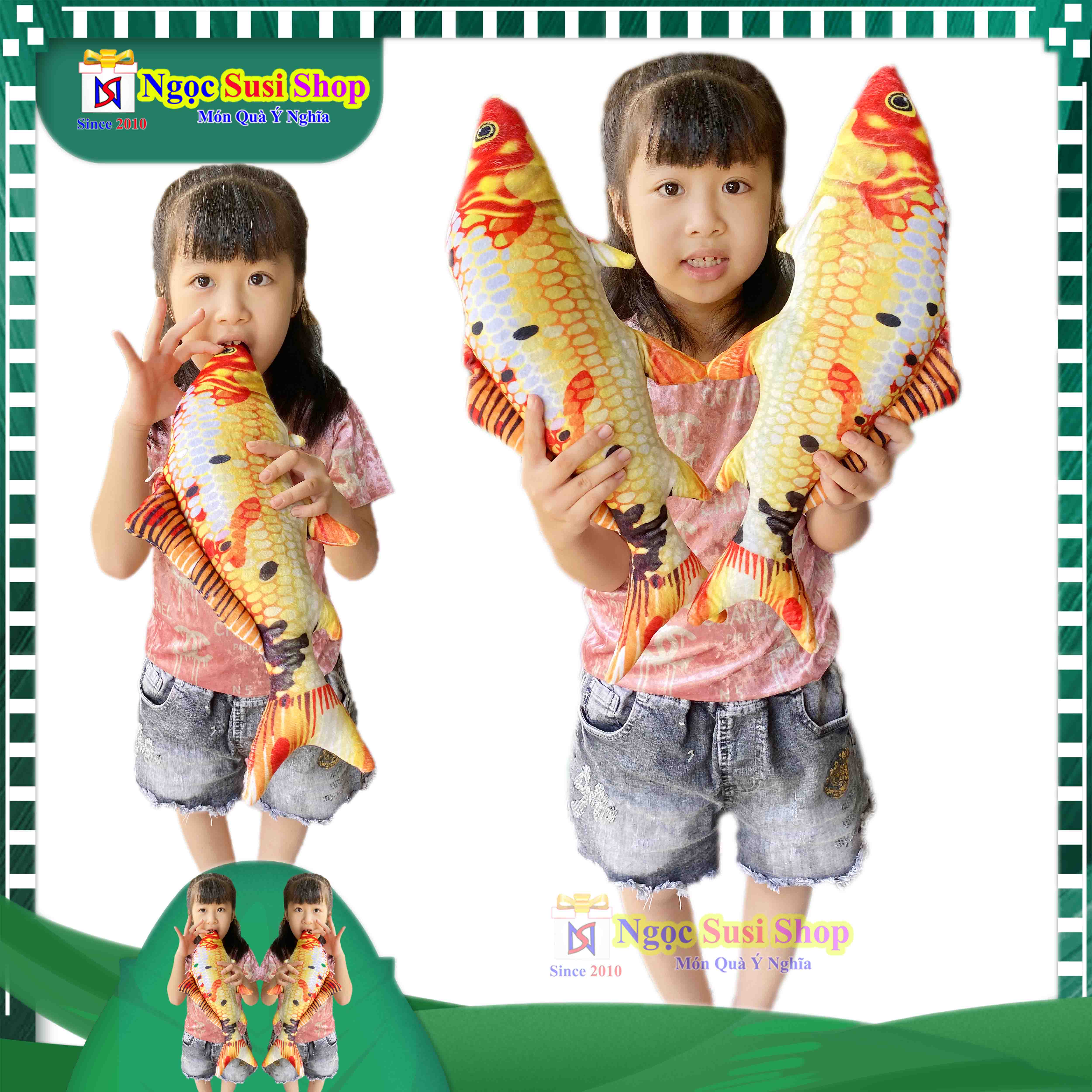 THÚ BÔNG CON CÁ CHÉP 3D CHO BÉ SIÊU CƯNG SIZE 40CM