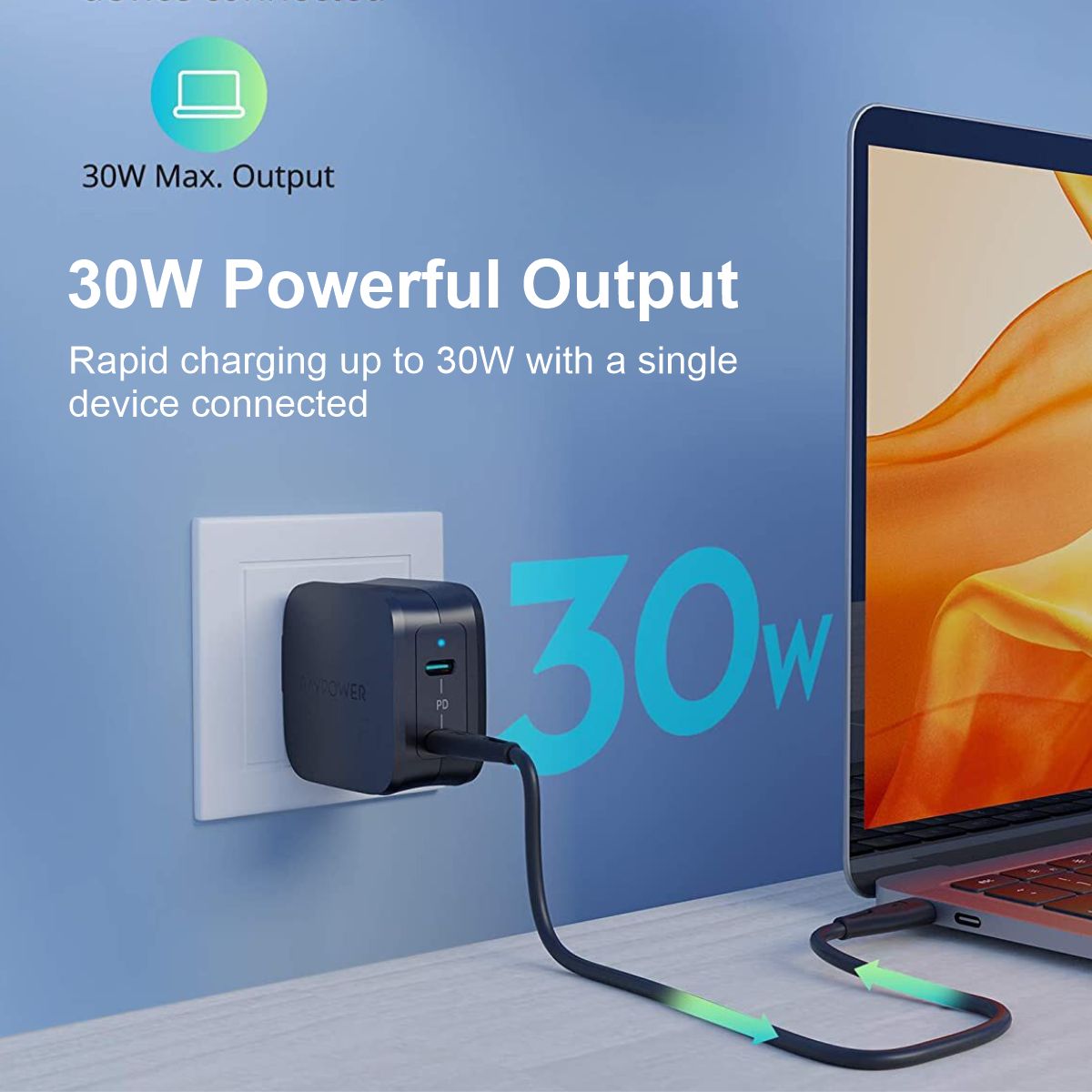 Hình ảnh Adapter Củ Sạc 40W 2 Cổng Type C PD 3.0 & QC 3.0 Nhỏ Gọn RAVPower RP-PC152 - Hàng Chính Hãng