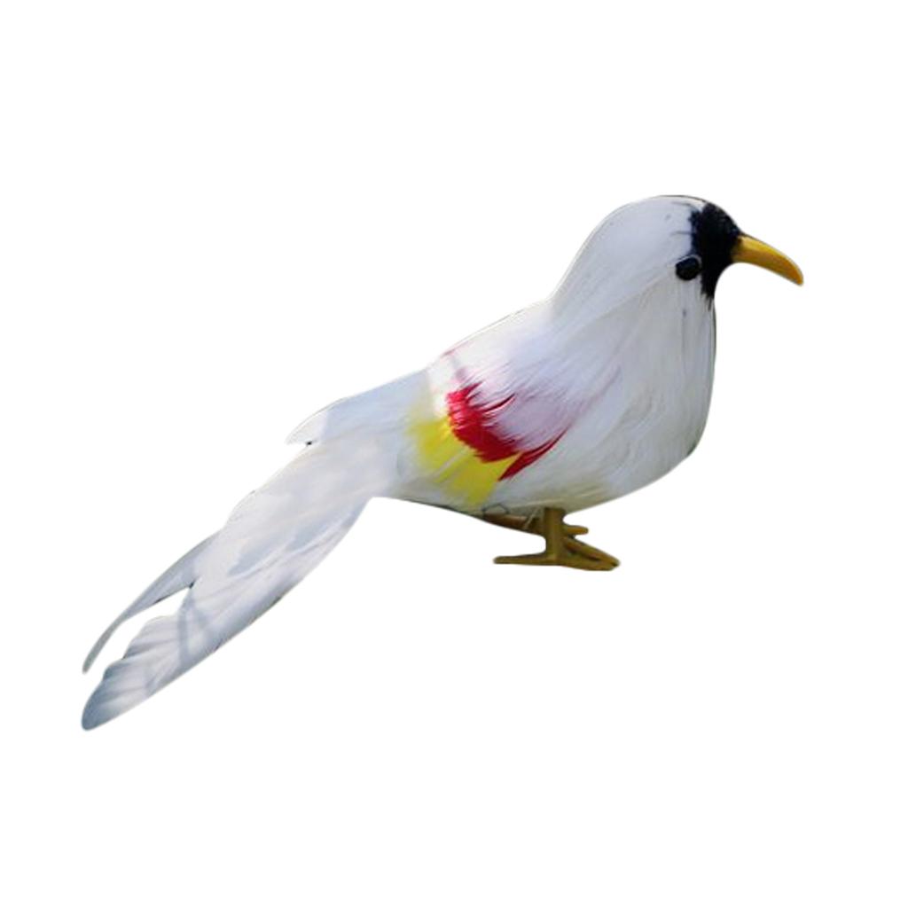 Artificial Bird Feathered Realistic Sparrow Home Garden Decor Ornament Gift