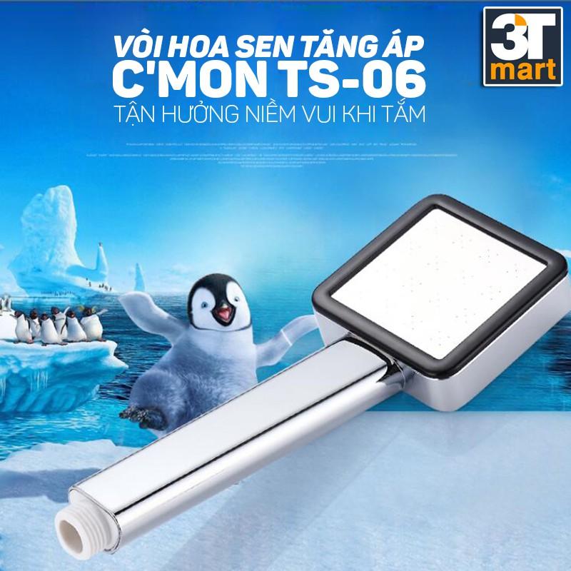 Bộ vòi sen tăng áp cao cấp giá rẻ CHUYÊN DÙNG CHO NƯỚC YẾU C'mon TS-06