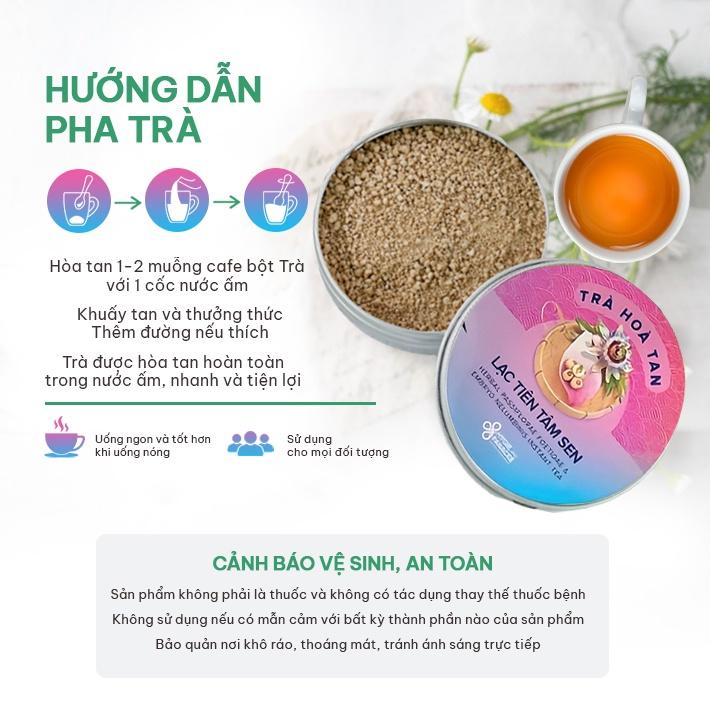 Trà Lạc Tiên Tâm Sen hòa tan Hygie 50g/250g giúp giảm căng thẳng ngủ ngon