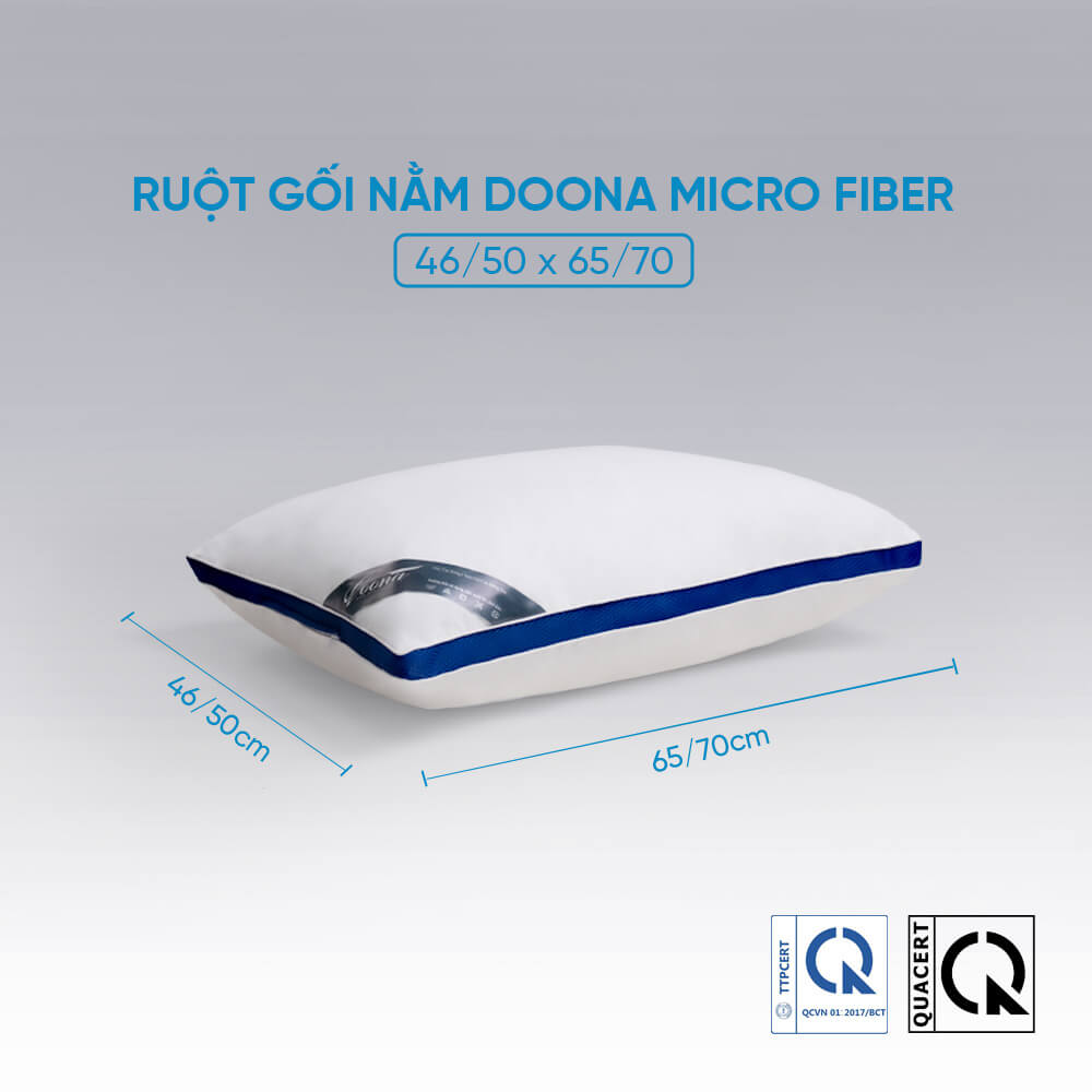 Ruột Gối Microfiber Doona Cao Cấp, Êm Ái, Mềm Mại - 50X70
