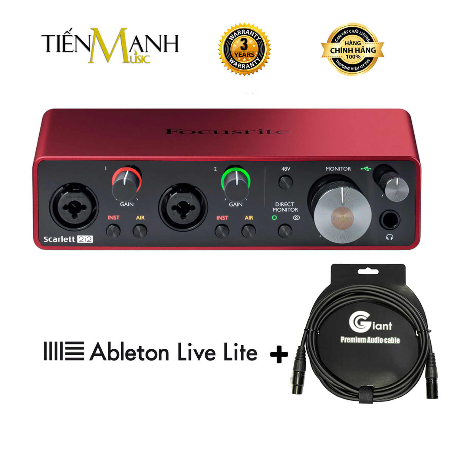 Focusrite 2i2 Gen 3, Gen 4 Sound Card Âm Thanh Scarlett - Focus USB Audio SoundCard Gen3 - Gen4 Hàng Chính Hãng