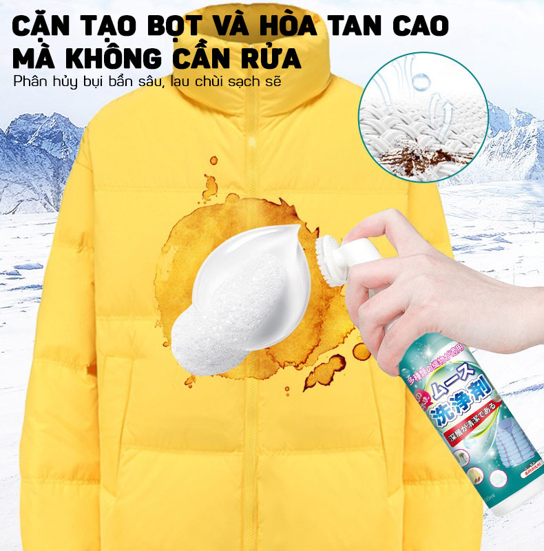 (Hàng Nhật Bản) Chai Xịt Bọt Tẩy Vết Bẩn Cho Quần Áo, Áo Phao, Áo Khoác 200ml