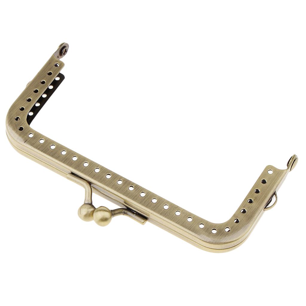 Squared Clutch Purse Frame Kiss Clasp Lock Handle DIY Bag Accessories 8.5cm