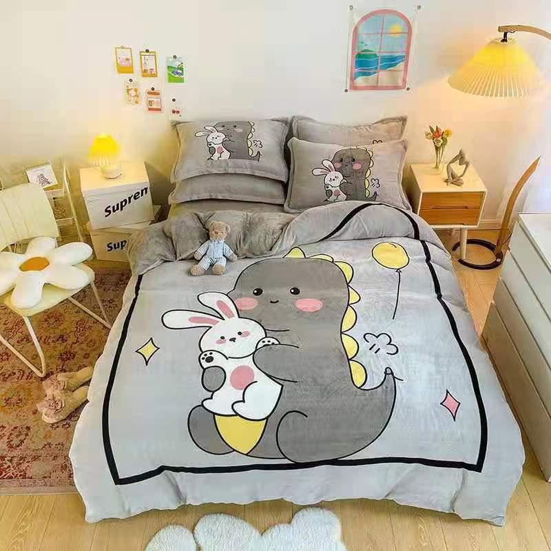 Bộ Chăn Ga Gối Nỉ Nhung Hình 3D Mẫu Mới 2021