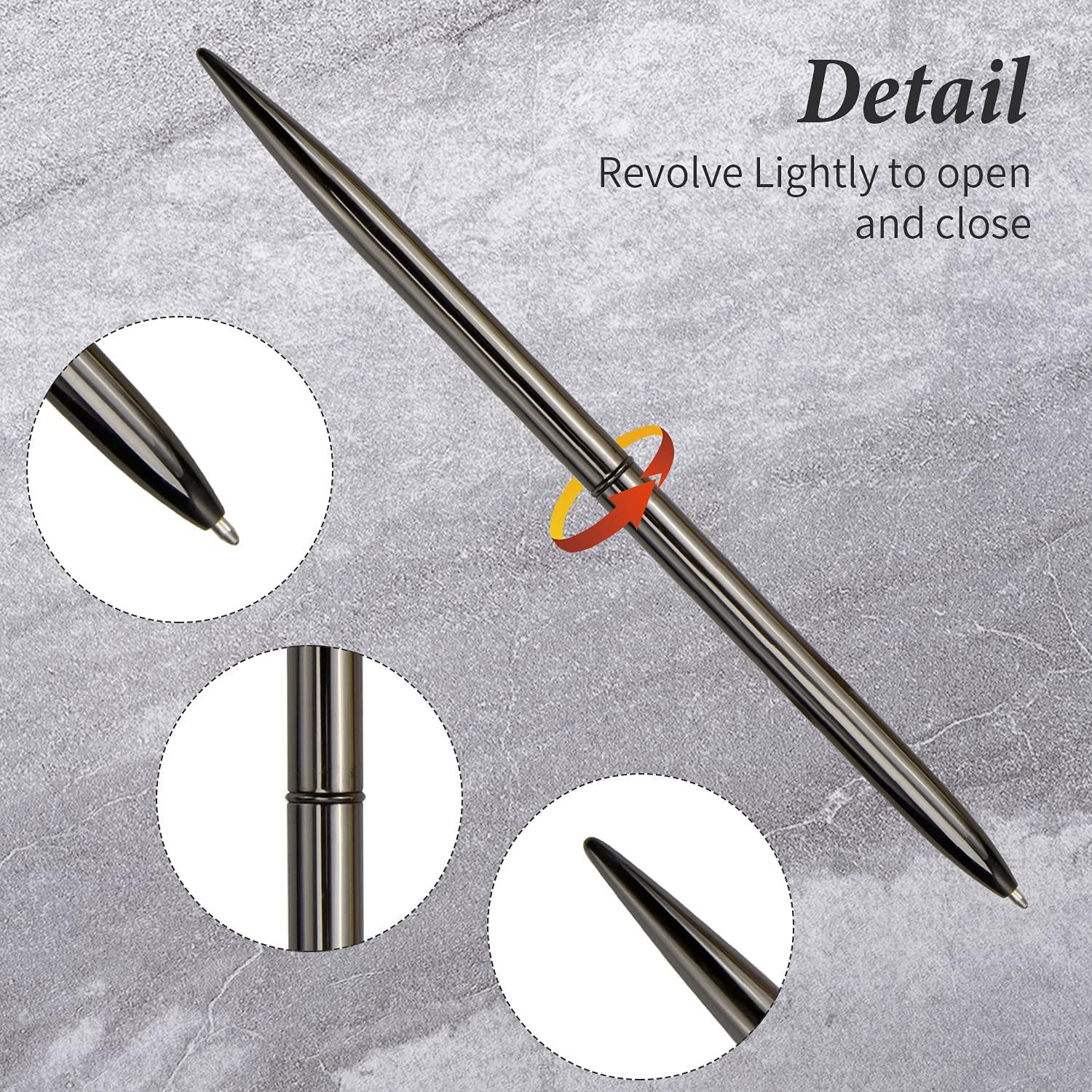 8 miếng bút bóng, bút bóng kim loại với vòng quay hai đầu, nguồn cung cấp văn phòng / khách sạn, màu đen, riêng tư hoặc mực quà tặng