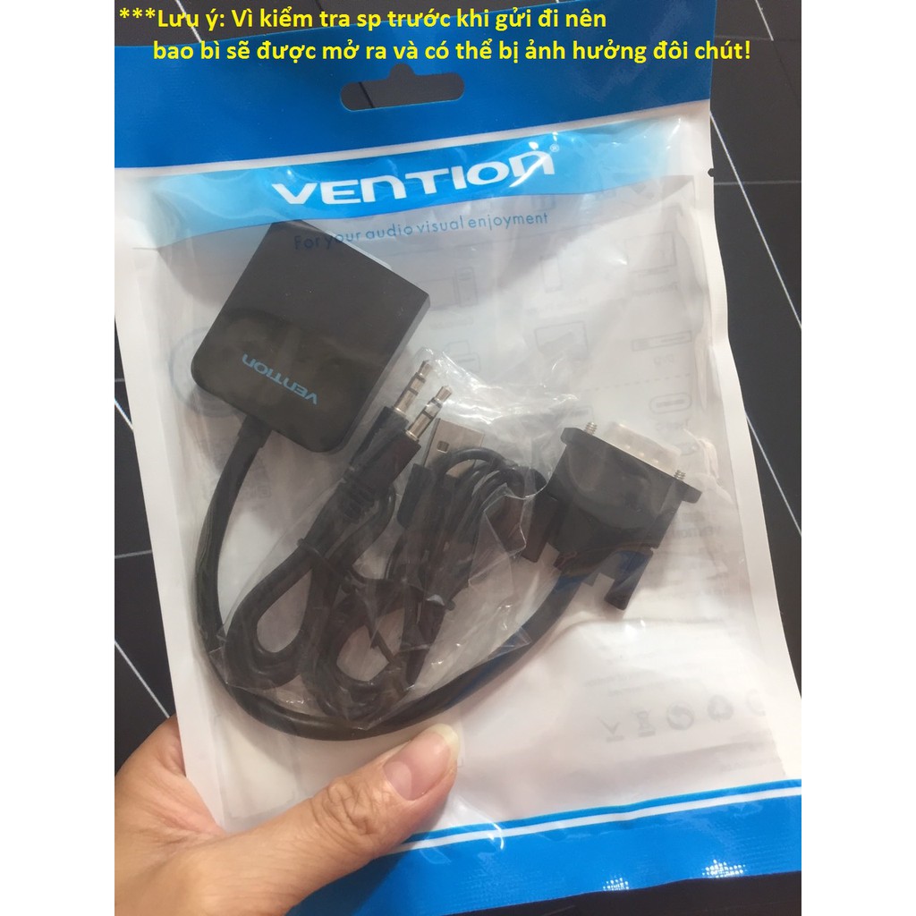 [ VGA Male ra HDMI Female ] Đầu chuyển đổi tín hiệu VGA ra HDMI Vention ACNB - Hàng chính hãng