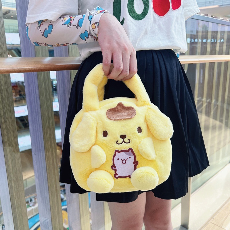 Túi Xách Tay Hình Gấu Bông Pompompurin Vàng, Túi Gấu Bông Gòn Dễ Thương