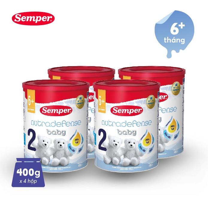 Combo 4 Sữa bột công thức Semper Nutradefense Baby 2 400g/hộp