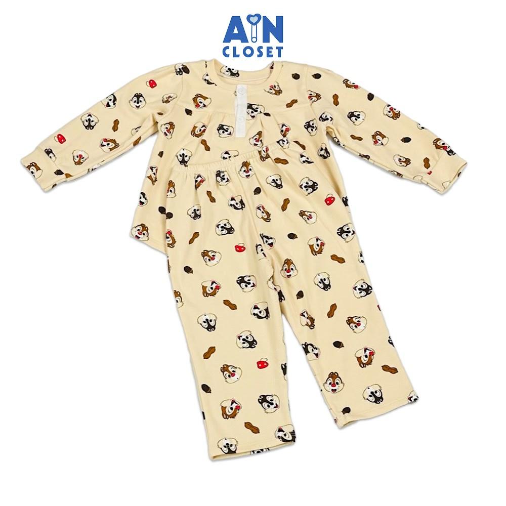 Bộ quần áo Dài bé gái họa tiết Sóc Nâu Thun cotton - AICDBGLXONAE - AIN Closet