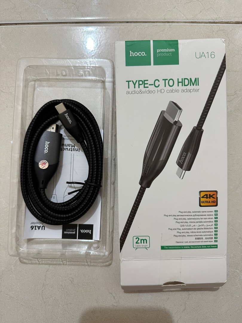 Cáp chuyển đổi Type C to HDMI - UA16 (2m) - Hàng Nhập Khẩu