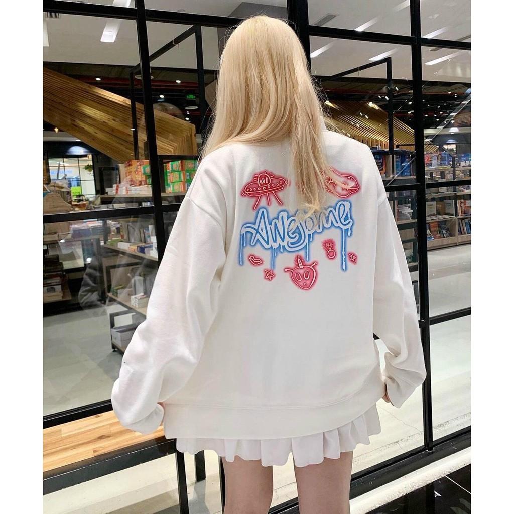Áo Khoác Nỉ Bông Cardigan In Họa Tiêt Form Rộng Nam Nữ Unisex Ulzzang Kun