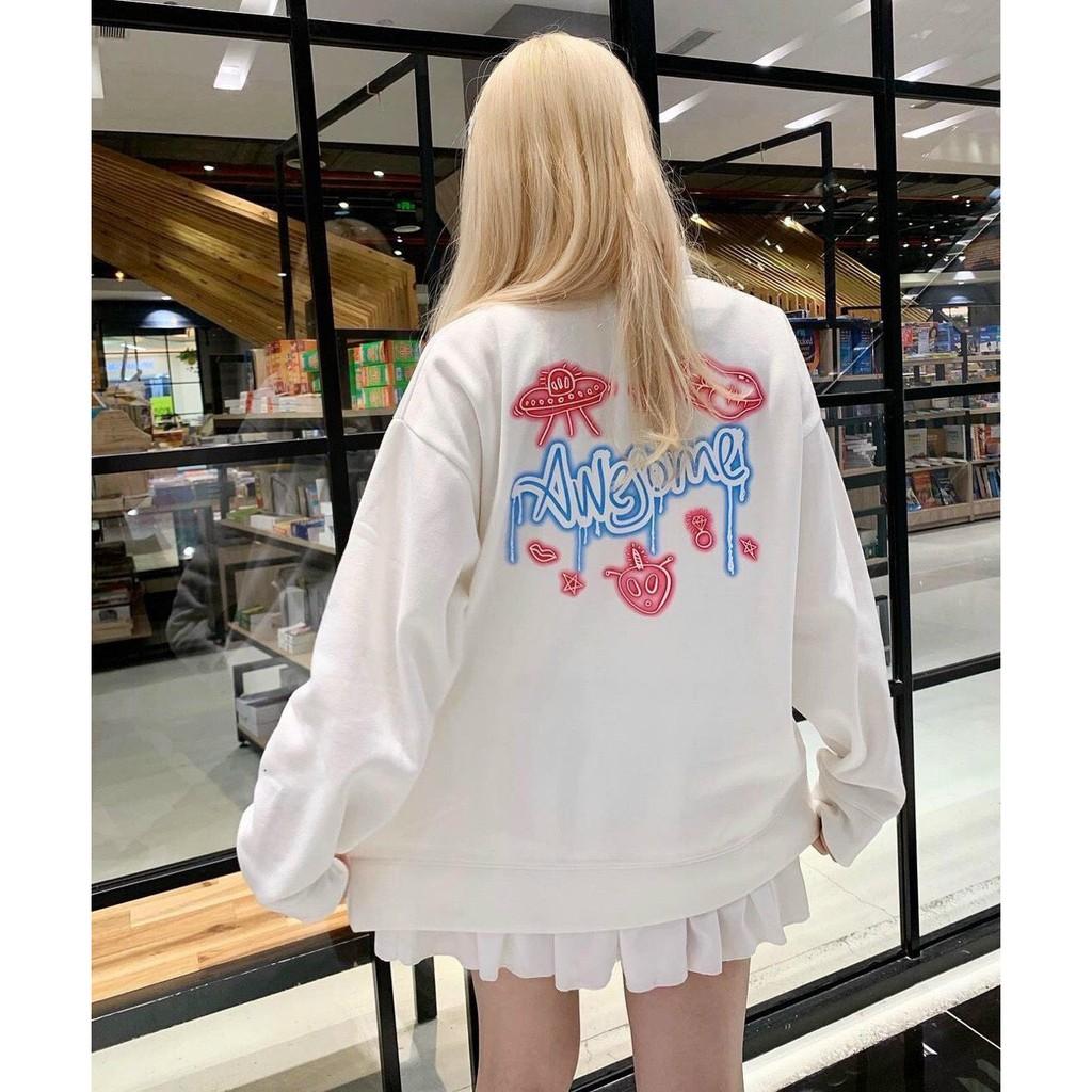 Hình ảnh Áo Khoác Nỉ Bông Cardigan In Họa Tiêt Form Rộng Nam Nữ Unisex Ulzzang Kun