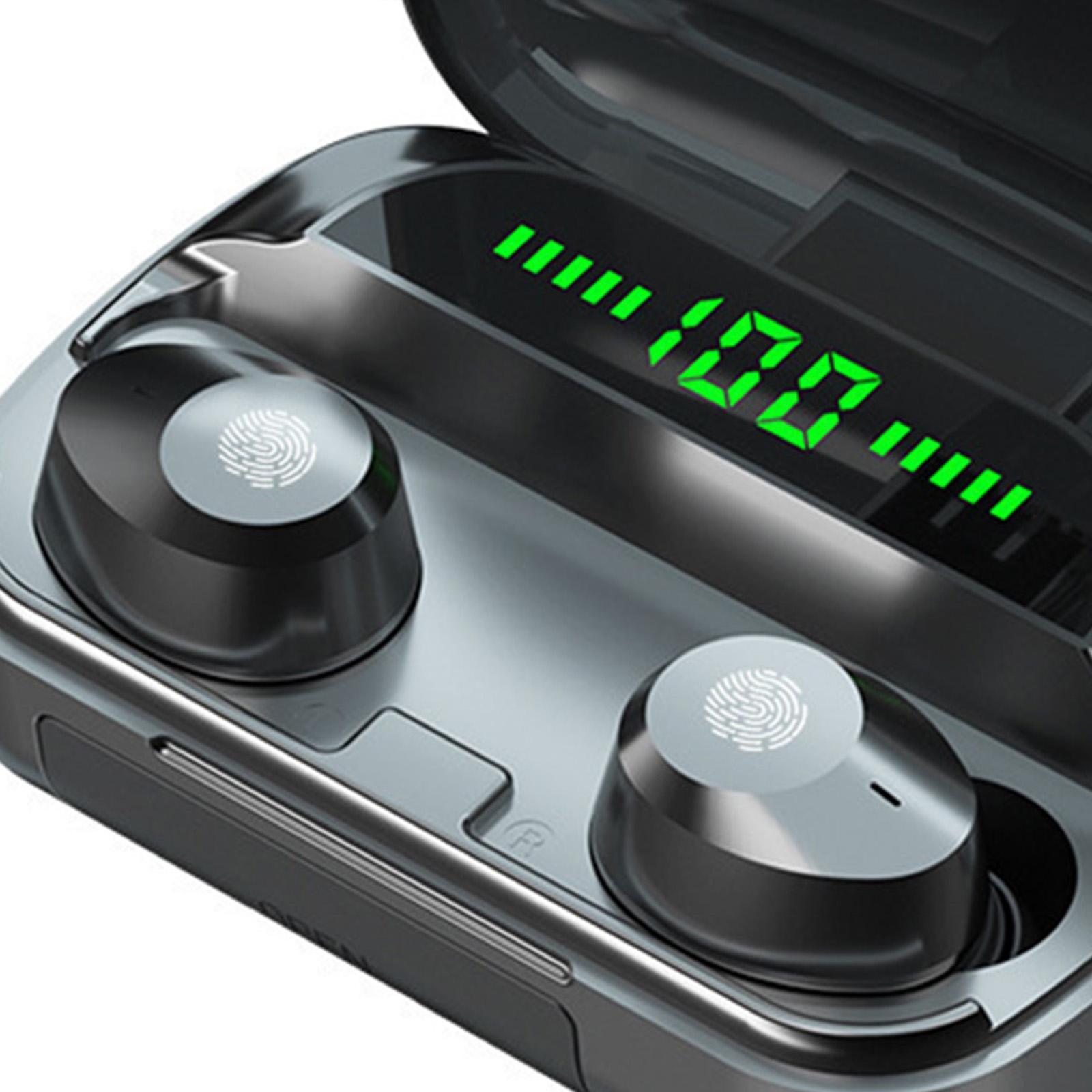 IPX7 Waterproof In-Ear Earbuds LED Display Stereo HiFi for Video Gym Laptop