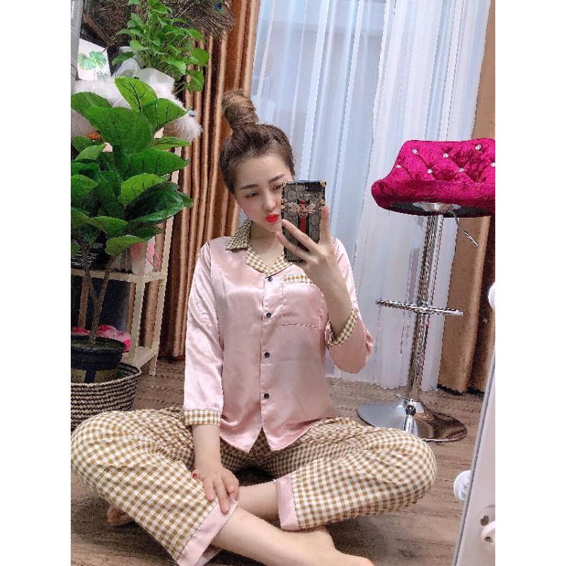 ĐỒ BỘ NỮ PIJAMA TAY DÀI QUẦN DÀI (CHẤT LỤA SATIN