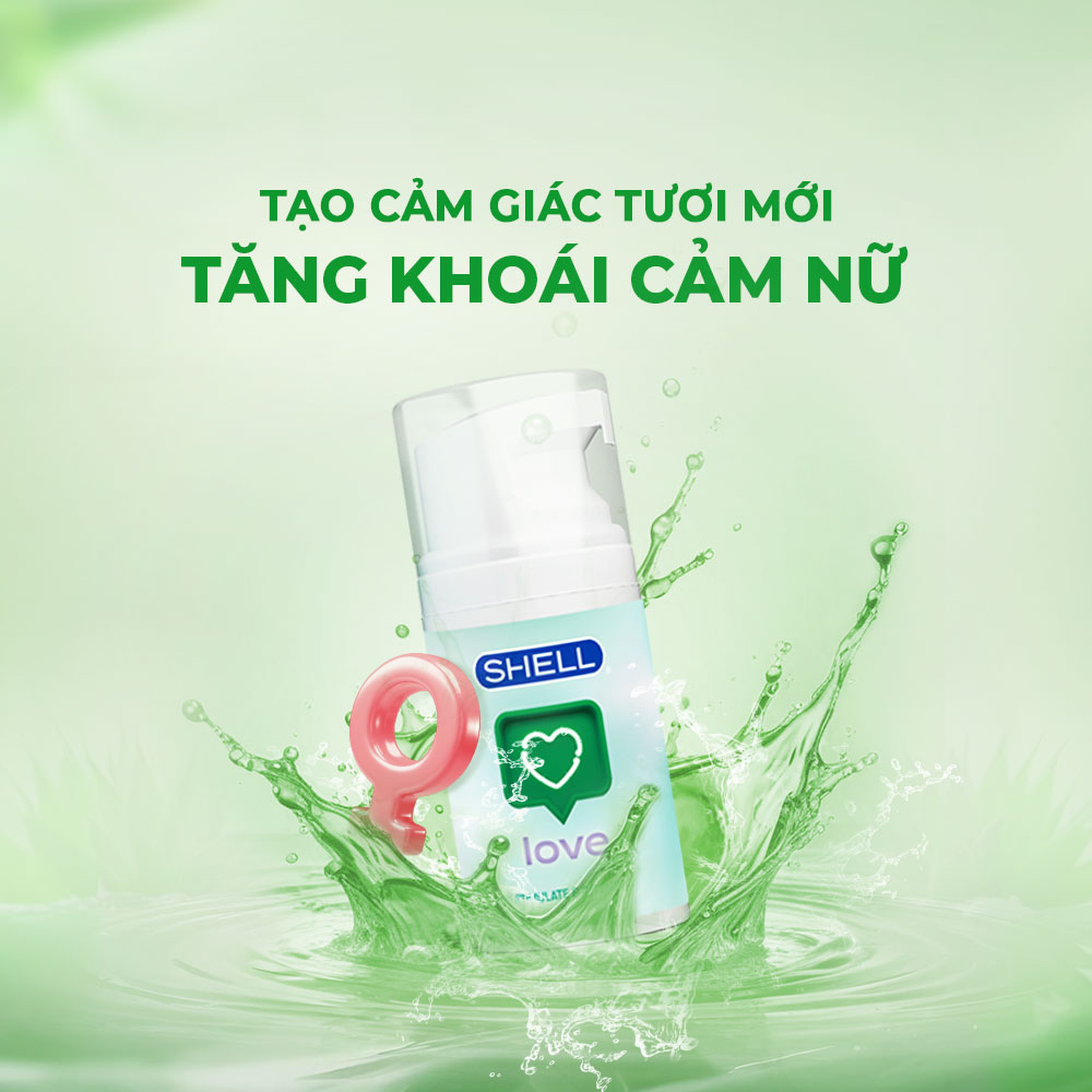 Gel bôi trơn tăng khoái cảm nữ Shell Love Green - Chai 50ml | SHELL CHÍNH HÃNG