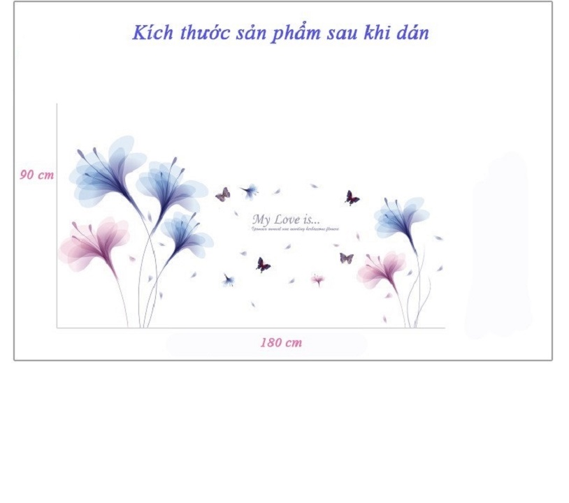 Decal dán tường hoa combo trang trí sang trọng dán được kính , gỗ