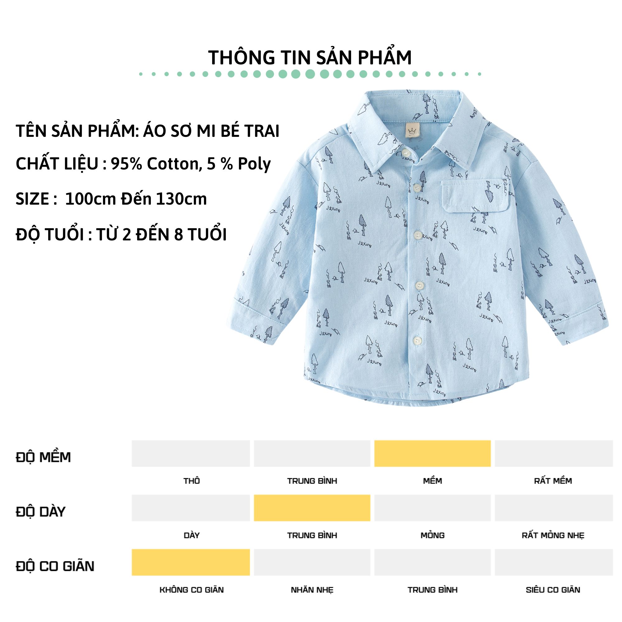 Áo sơ mi bé trai dài tay vải mềm 27Kids MOUMOUNIU áo cổ bẻ túi cách điệu đi học nam cho trẻ từ 2-10 tuổi BLSH2