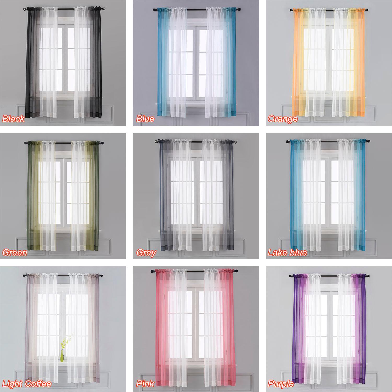 Rèm cửa Ombre Sheer 2 ngăn chất liệu vải voan sang trọng
