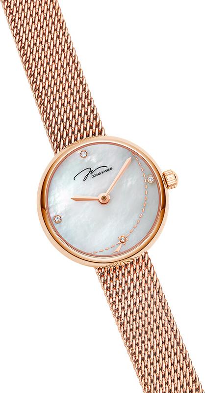 Đồng hồ đeo tay Nữ hiệu JONAS & VERUS L25.11.PWBP, Máy Pin (Quartz), Kính sapphire chống trầy xước, Dây Lưới Thép không gỉ 316L