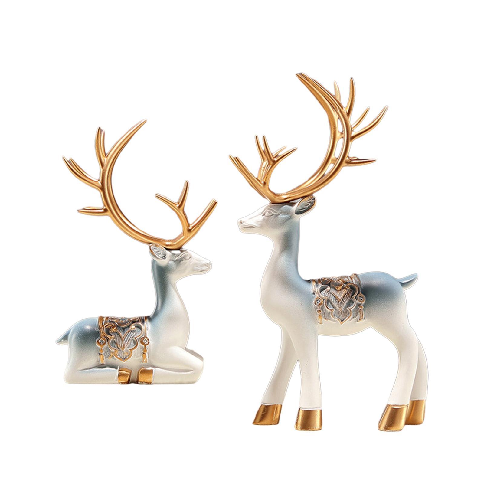 Reindeer Resin Sculpture Reindeer Figurines for Living Room Office