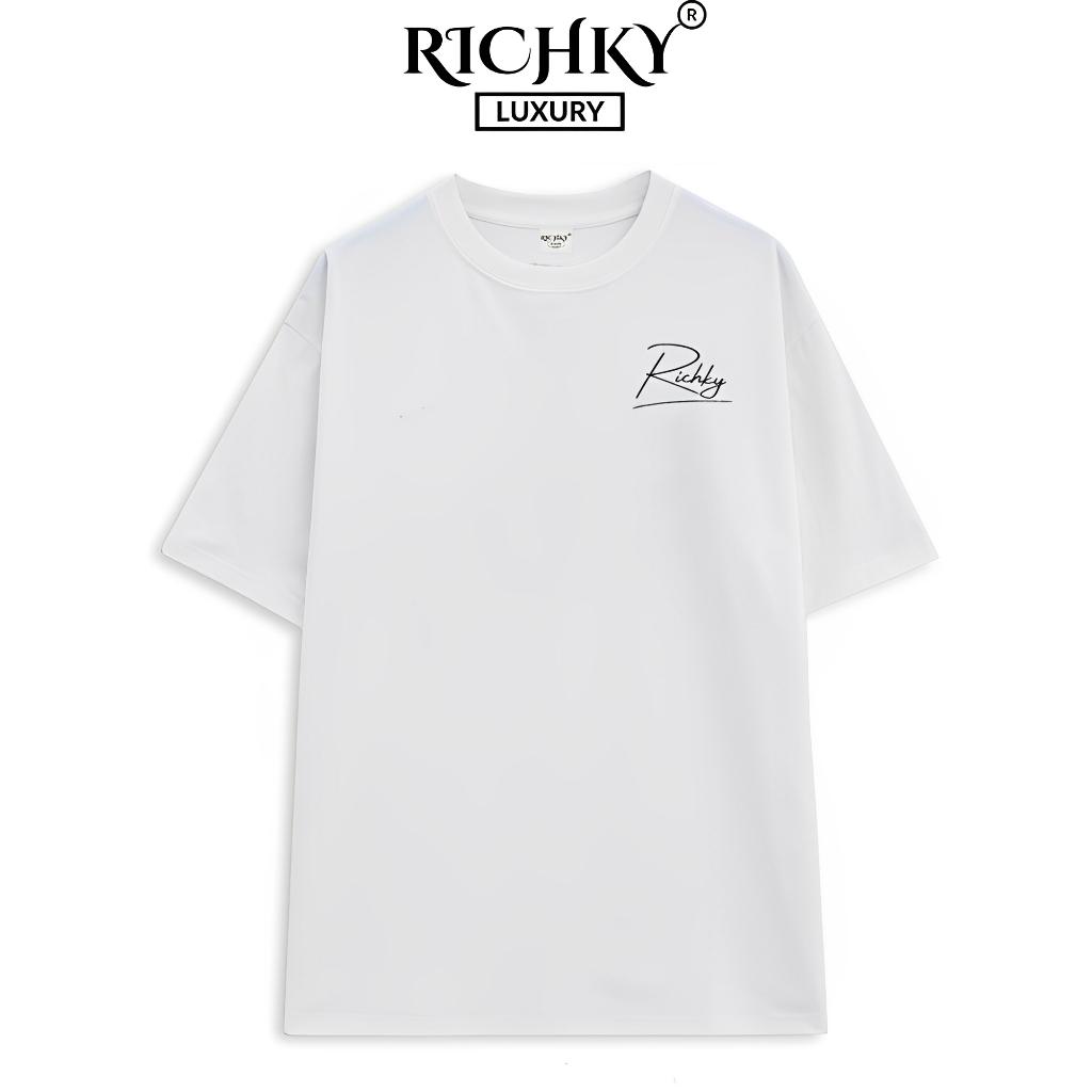 Áo Thun Unisex Richky Premium Tee Luxury Maison TB Trắng - RKP04
