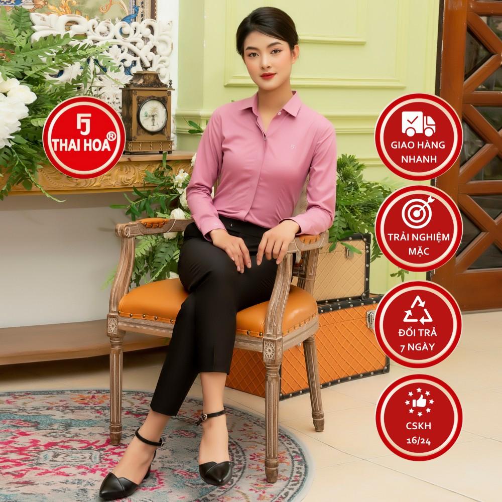Áo sơ mi dài tay Thái Hòa 9021 chất liệu vải sợi tre thoáng mát đa dạng màu sắc