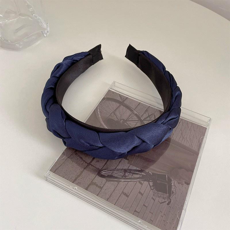 Bờm tóc trơn tết lụa satin nữ tính