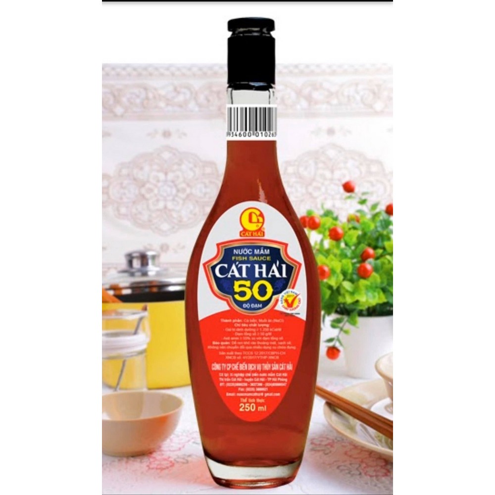 Nước Mắm Cát Hải 50 Độ Đạm - Hộp 3 Chai 250ml